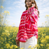 Blush Breeze Leheriya Tie-Dye Top