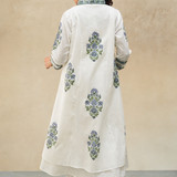 Meher Neel Bloom Handblock Kurta Dress