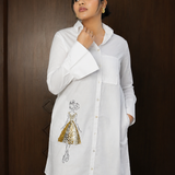 The Aurelia Embellished Poplin Shirt Dress