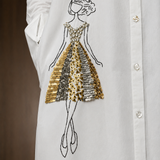 The Aurelia Embellished Poplin Shirt Dress