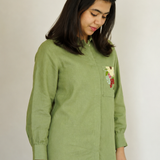 Flora Meadow Embroidered Linen Shirt