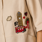 London Icons Embroidered Linen Shirt