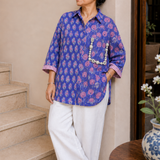 Indigo Blush Botanical Block Shirt