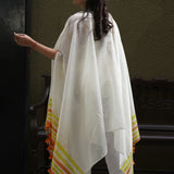 Sunlit Floral Veil Hand-Painted Kaftan