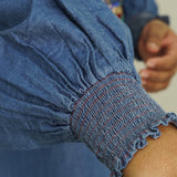 Boho Tiger Embroidered Denim Shirt