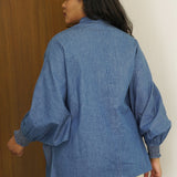 Boho Tiger Embroidered Denim Shirt