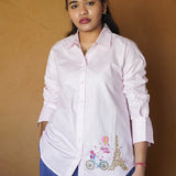 Paris Charm Embroidered Linen Shirt