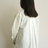 Ivory Abstract Patch Linen Shirt
