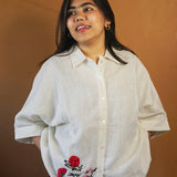 Japanese Garden Embroidered Linen Shirt