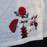 Japanese Garden Embroidered Linen Shirt