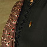 Royale Embellished Modal Black Kurta set of 2