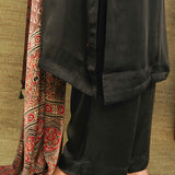 Royale Embellished Modal Black Kurta set of 2