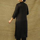 Royale Embellished Modal Black Kurta set of 2