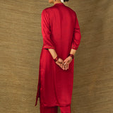Royal Ruby Embellished Modal Kurta set of 2