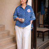 Indigo Paisley Bloom Block Shirt