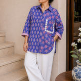 Indigo Blush Botanical Block Shirt
