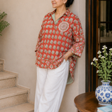 Tangerine Élan Bloom Block Shirt