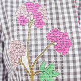 Charcoal Blossom Check Kurta