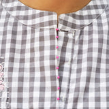 Charcoal Blossom Check Kurta