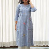 Wildflower Gingham Checked Kurta