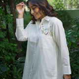 Hand-Bloom Botanical Ease Linen Shirt