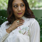 Hand-Bloom Botanical Ease Linen Shirt