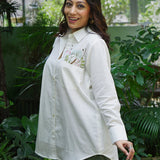 Hand-Bloom Botanical Ease Linen Shirt
