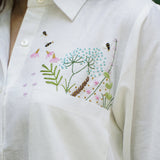 Hand-Bloom Botanical Ease Linen Shirt