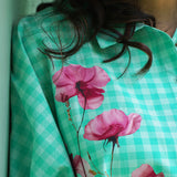 Floral Mint Ease checks Shirt