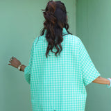 Floral Mint Ease checks Shirt