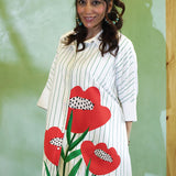 Flora Pop Petals & Pinstripes Shirt