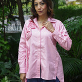 Quiet Blush Bloom Denim Shirt