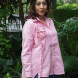 Quiet Blush Bloom Denim Shirt