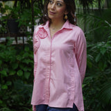 Quiet Blush Bloom Denim Shirt