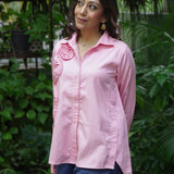 Quiet Blush Bloom Denim Shirt
