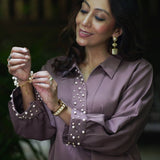 Purple Glam Pearl Top