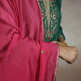 Gulzaar Green Embroidered Festive Kurta Set with Dupatta