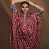 Auburn Ajrakh Hand-block Printed Kaftan