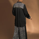 Raven Ajrakh Hand-block Printed Co-ord Set - Black