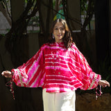 Blush Breeze Leheriya Tie-Dye Top