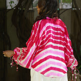 Blush Breeze Leheriya Tie-Dye Top