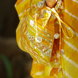 Saffron Breeze Leheriya Tie-Dye Top