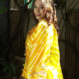 Saffron Breeze Leheriya Tie-Dye Top