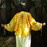 Saffron Breeze Leheriya Tie-Dye Top