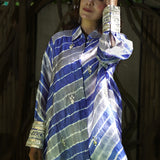 Sapphire Wave Leheriya Tie-Dye Shirt