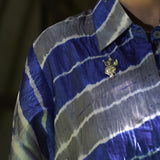 Sapphire Wave Leheriya Tie-Dye Shirt