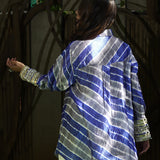 Sapphire Wave Leheriya Tie-Dye Shirt