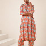 Kasturi Orange Ikat Kurta Set