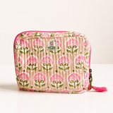 Pink Mahjong Bag Set for Tiles and Racks with mat