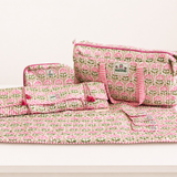 Pink Mahjong Bag Set for Tiles and Racks with mat